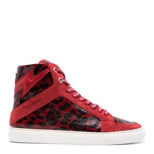 Zadig & Voltaire Red and Black Leopard High-Tops
